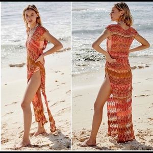 Free people crochet maxi cover up